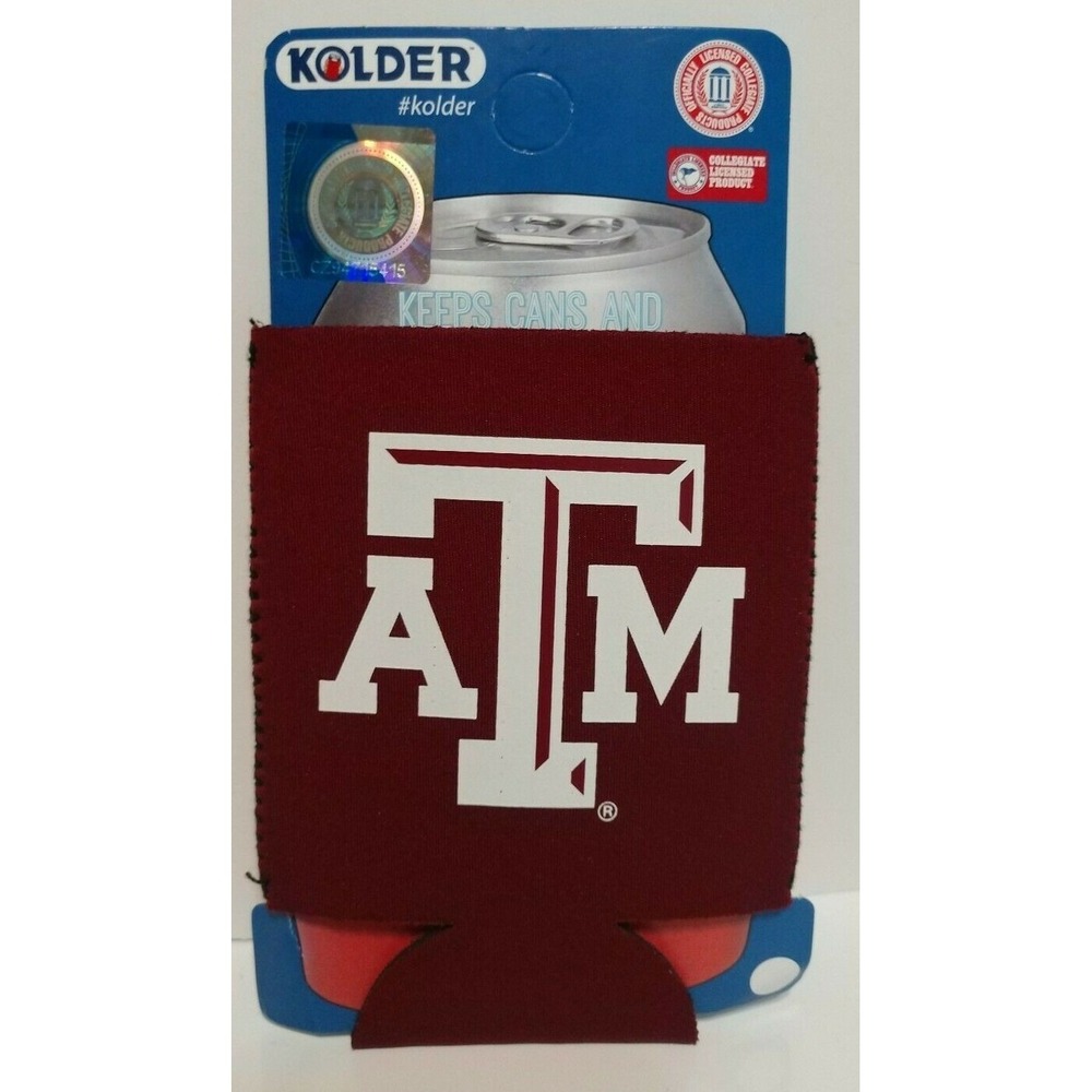 Texas A&M Aggies Kolder Neoprene Can Cooler Maroon White A&M Logo 0071-8003 NEW